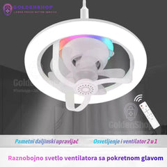 Pametni LED Luster sa Ventilatorom i Daljinskim Upravljačem