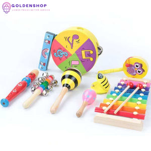 Muzički Instrumenti set Daire, Metalofon, Triangl, Zvečke