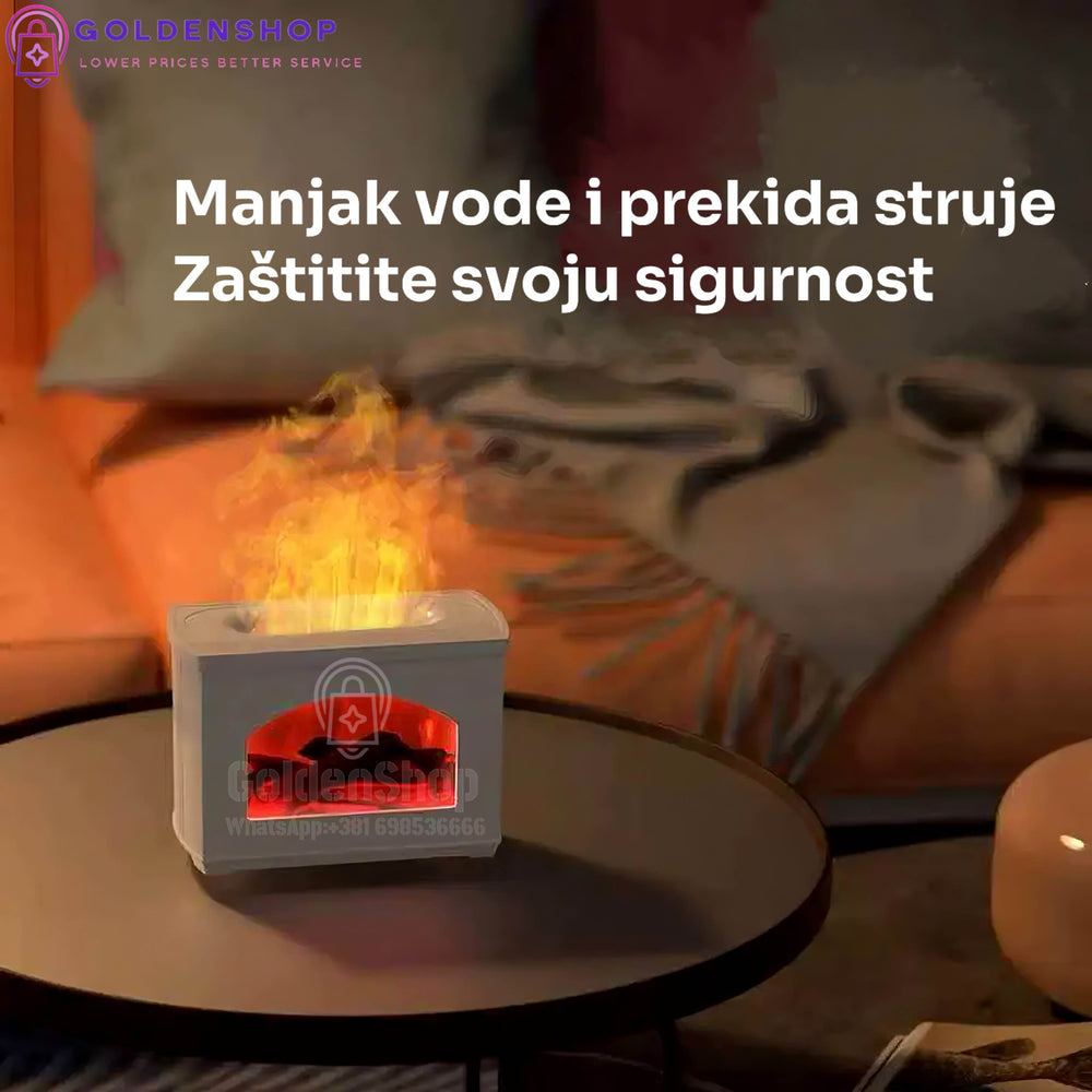 Difuzer u obliku kamina-ovlaživač vazduha kamin