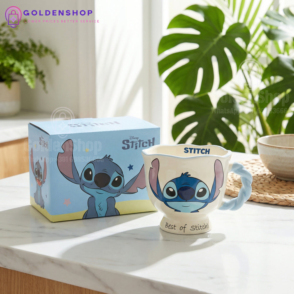 Disney Stitch Keramička Šolja sa Slamčicom i Poklon Kutijom 450ml