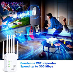 WIFI Repeater pojačivač sa 6 antena internet signala 300mbps pojacivac signala