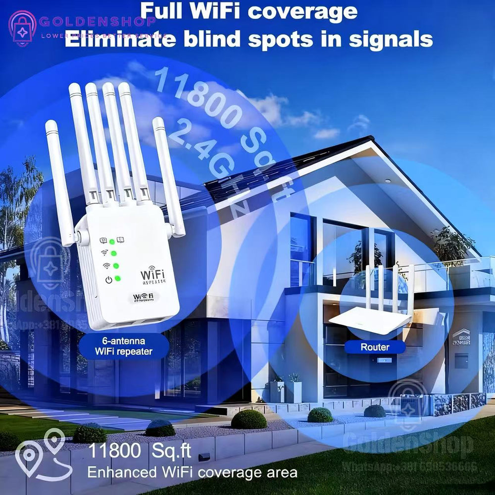 WIFI Repeater pojačivač sa 6 antena internet signala 300mbps pojacivac signala