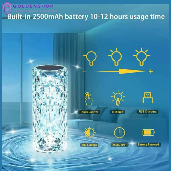 Kristalna LED lampa na dodir