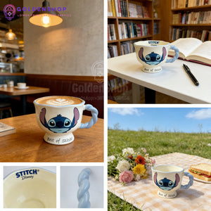Disney Stitch Keramička Šolja sa Slamčicom i Poklon Kutijom 450ml