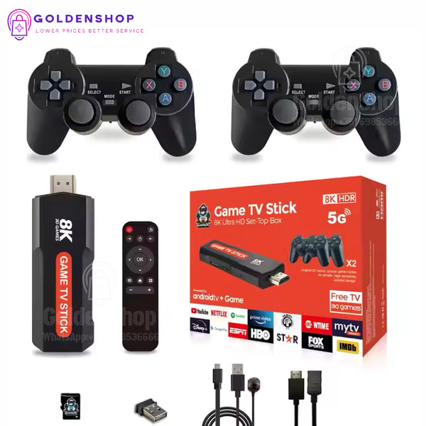 8K Game TV Box Stick Gaming Box, Wireless Controller, 64GB