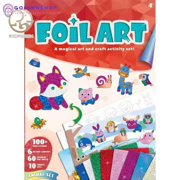 Set za kreativnu umetnost sa folijama – 100+ nalepnica i šarenih listova za decu 3+