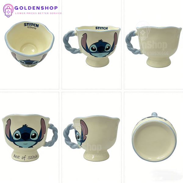 Disney Stitch Keramička Šolja sa Slamčicom i Poklon Kutijom 450ml