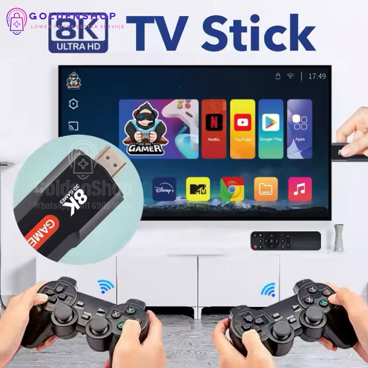 8K Game TV Box Stick Gaming Box, Wireless Controller, 64GB