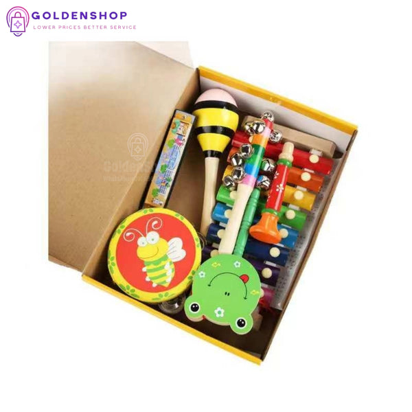 Muzički Instrumenti set Daire, Metalofon, Triangl, Zvečke