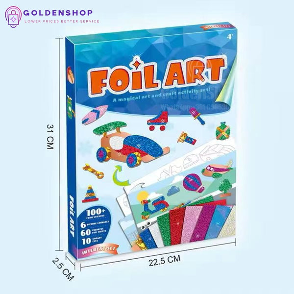Set za kreativnu umetnost sa folijama – 100+ nalepnica i šarenih listova za decu 3+