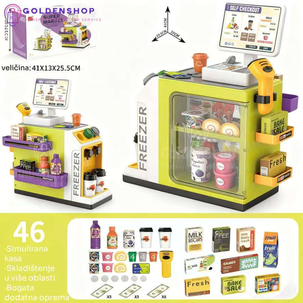 Supermarket za decu prodavnica sa kasom