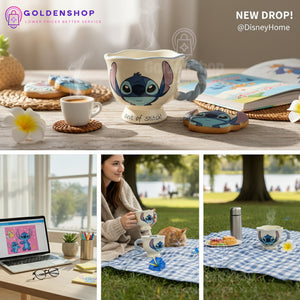 Disney Stitch Keramička Šolja sa Slamčicom i Poklon Kutijom 450ml