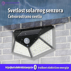Solarni reflektor sa bocnim osvetlenjem 100 dioda