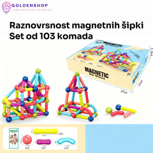 Magnetni stapici i kuglice za decu SET 103 dela