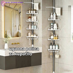 Ugaona polica za kupatilo teleskopska nosivost 18kg