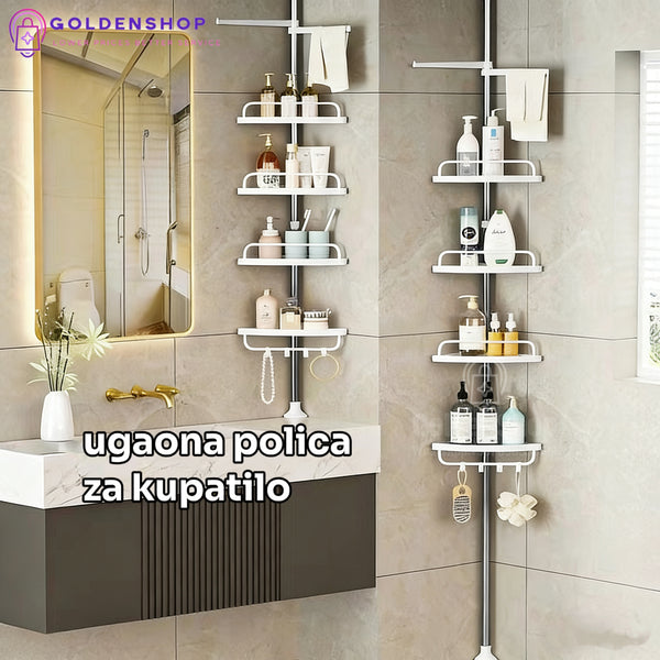 Ugaona polica za kupatilo teleskopska nosivost 18kg