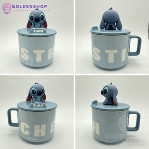 Disney Stitch Keramička Šolja sa Slamčicom i Poklon Kutijom 450ml