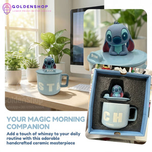 Disney Stitch Keramička Šolja sa Slamčicom i Poklon Kutijom 450ml