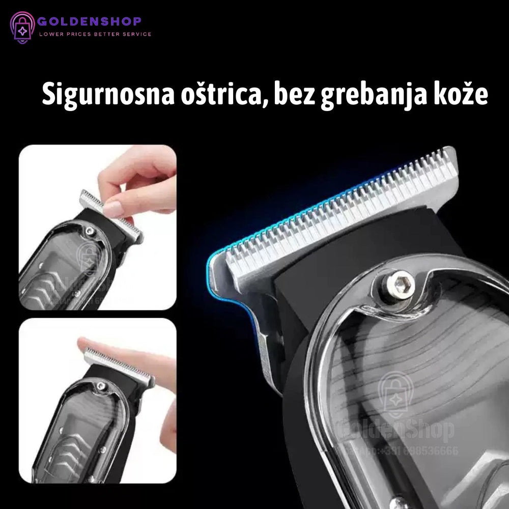 Sonar za šišanje kose zlatni sa displejom