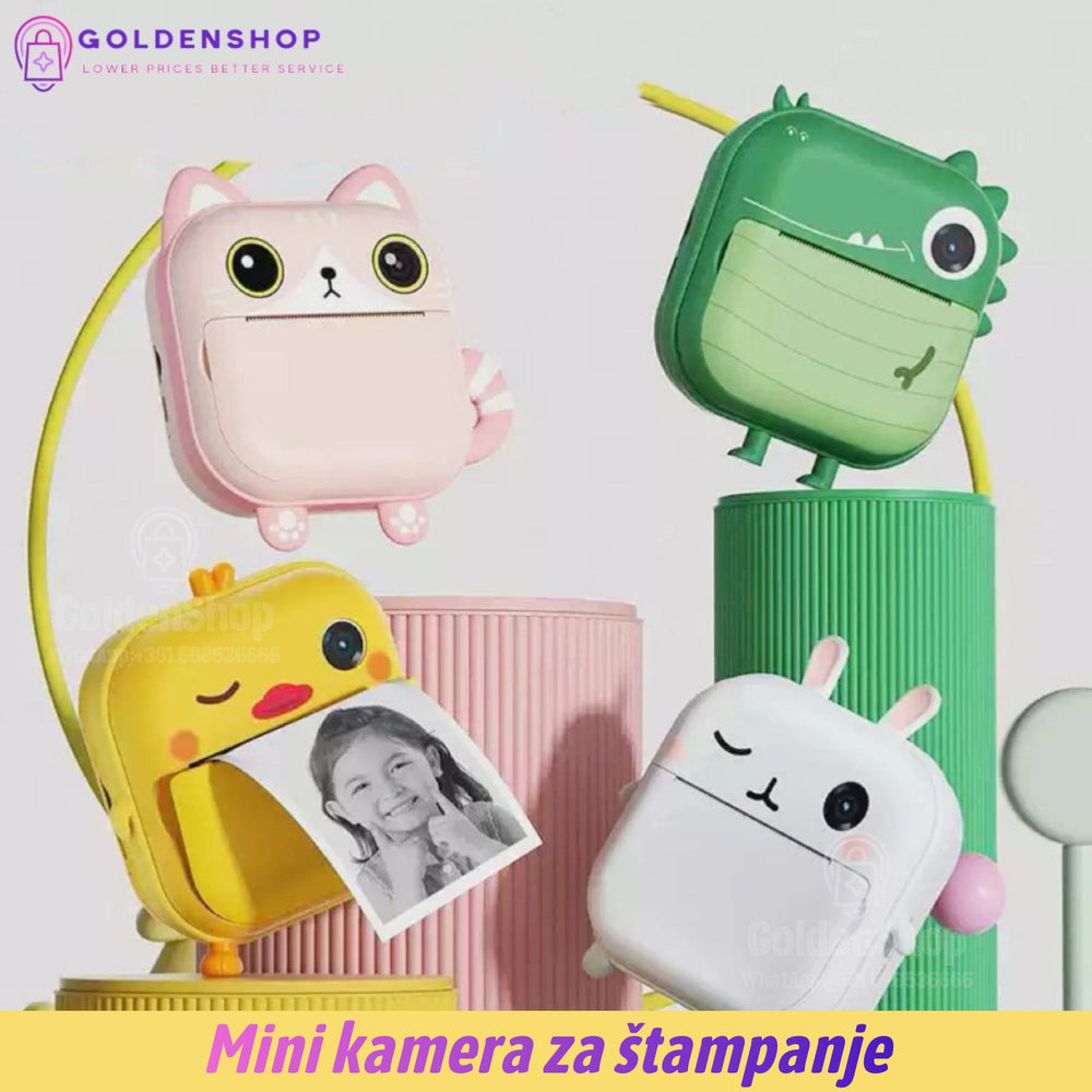 Polaroid Kamera štampač za decu Instant kamera sa štampačem（Stil ružičaste mačke）