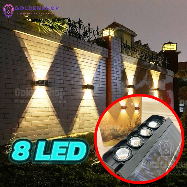 Solarna zidna lampa 8 LED – jaka svetlost, senzor, vodootporna