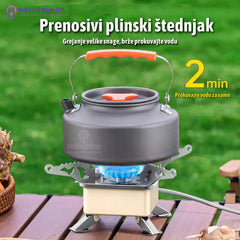 Mini plinski štednjak za kampovanje, prenosivi plinski štednjak