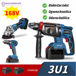 168V Makita električni čekić, ugaona brusilica, električni ključ/udarna bušilica tri u jednom