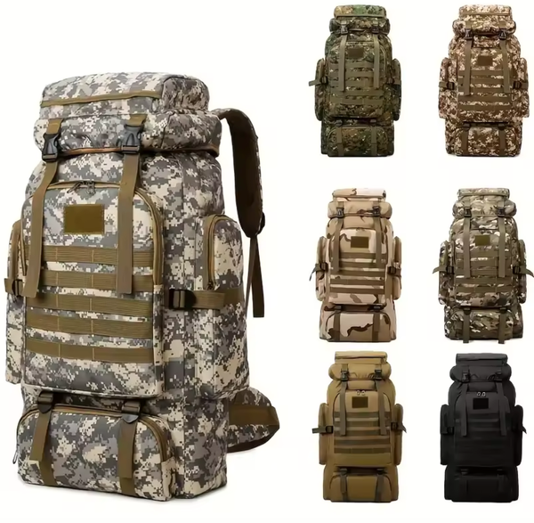 Taktički Army Ranac 70L – Vojni Ranac Velikog Kapaciteta Crna i maskirna