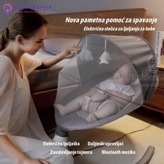 Električna ljuljaška za bebe njihalica Siva
