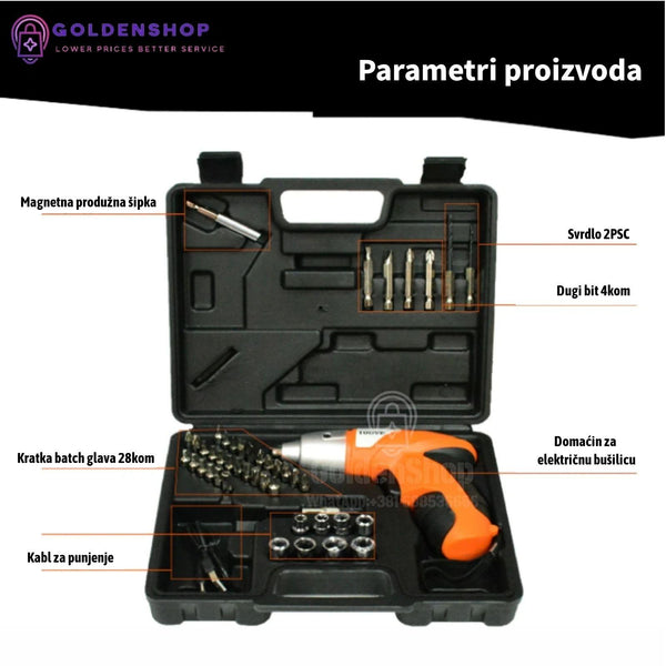 Elektricni Odvijac Sa Punjivom Baterijom