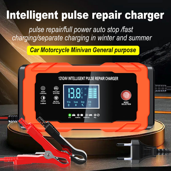 Automatski Punjač za Akumulator 12V/24V– Pametni Punjač za Auto, Motocikl i AGM/GEL Akumulatore