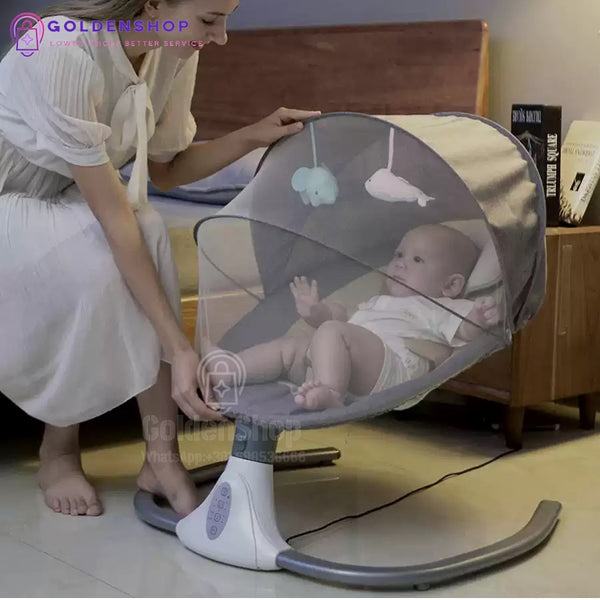 Električna ljuljaška za bebe njihalica Siva