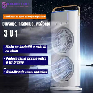 LED klima sa dva ventilatora i ovlaživačem vazduha
