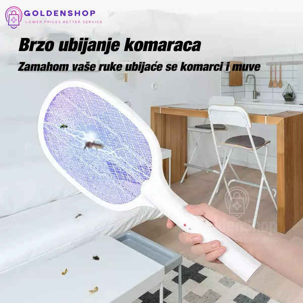 Elektricni reket za muve i komarce sa postoljem Punjivi