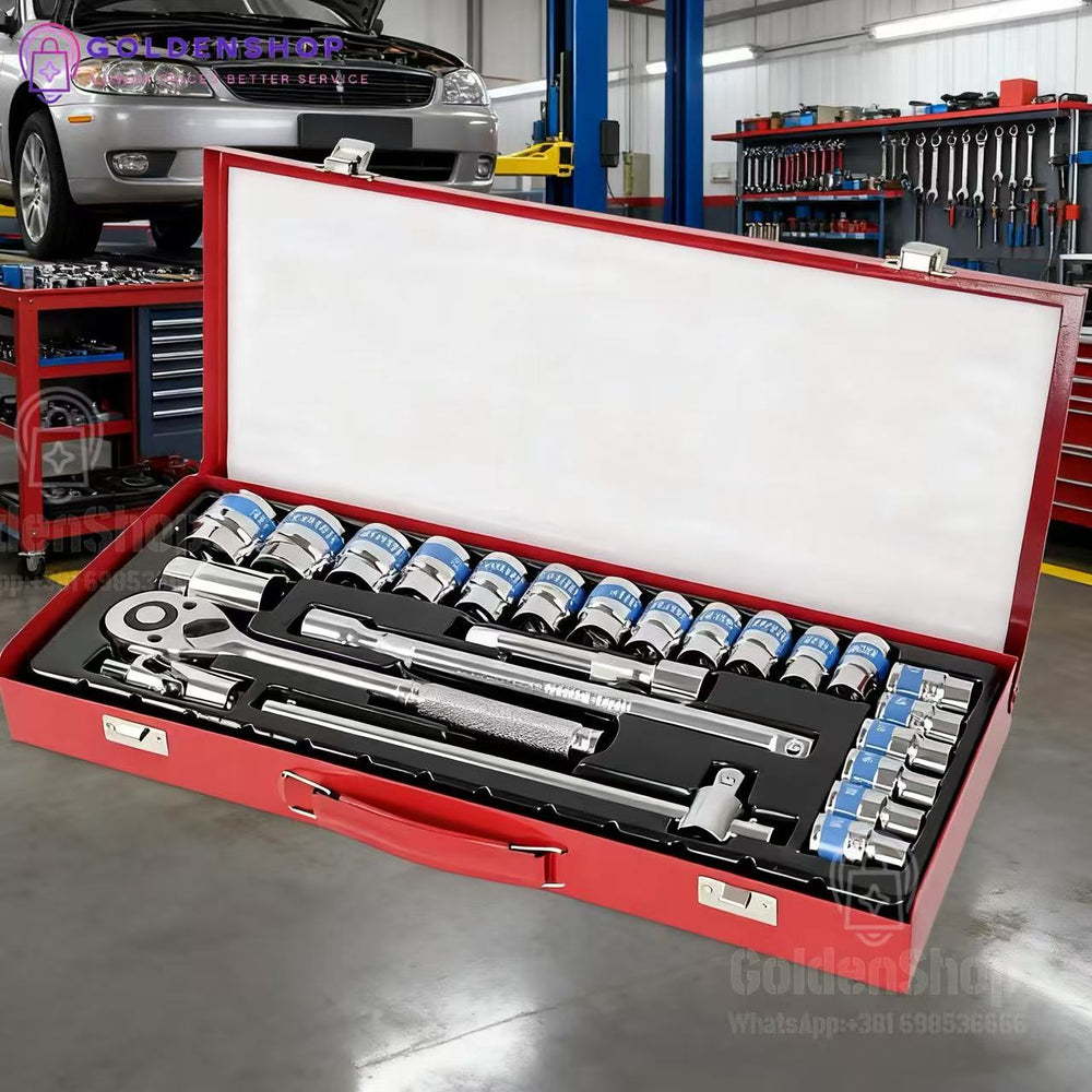Kvalitetni 1/2 Dr set velikih gedora od 24 komada Chrome Van Gedore