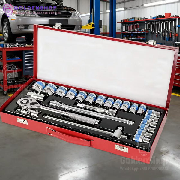 Kvalitetni 1/2 Dr set velikih gedora od 24 komada Chrome Van Gedore