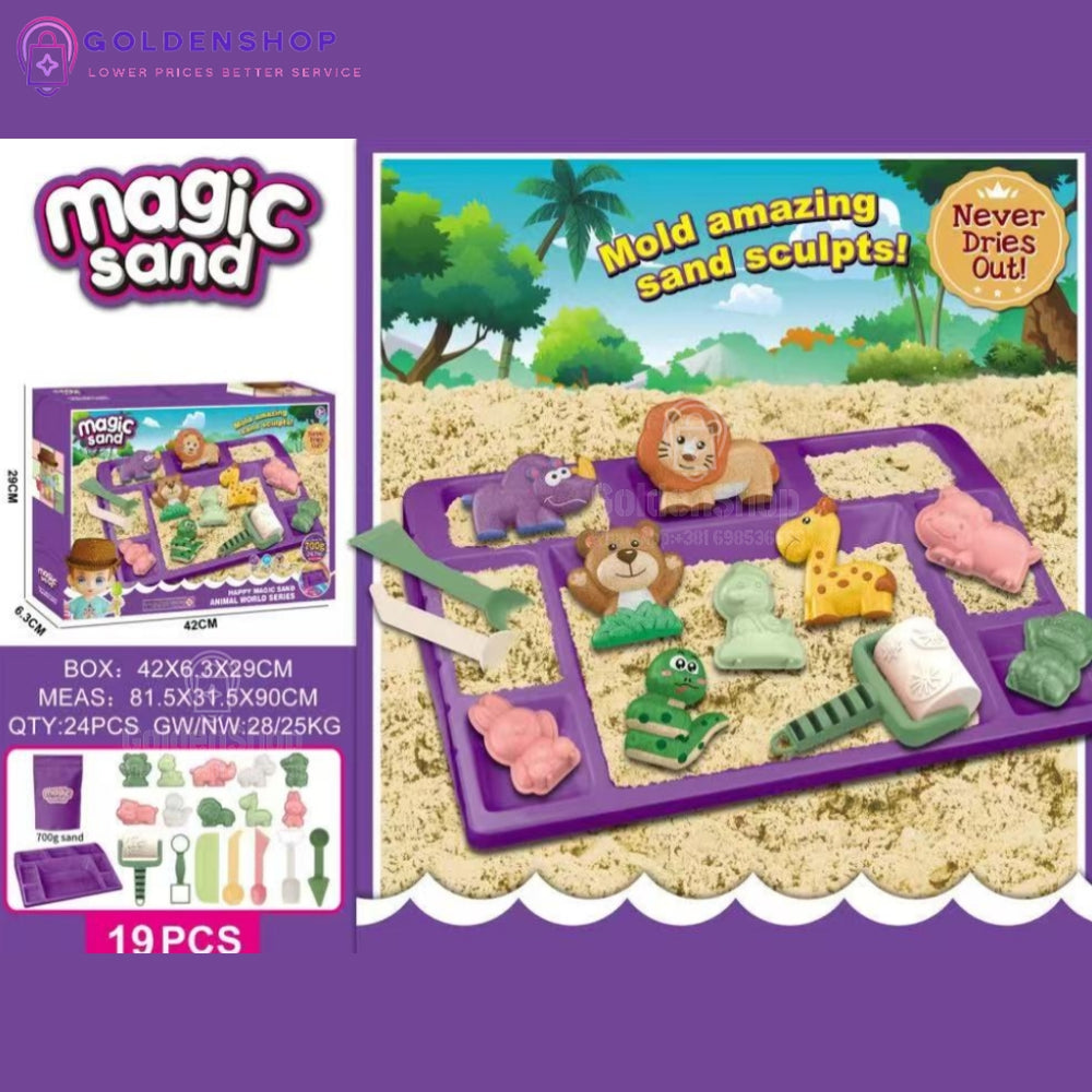 Dečiji DIY set magičnog peska sa kalupima životinja
