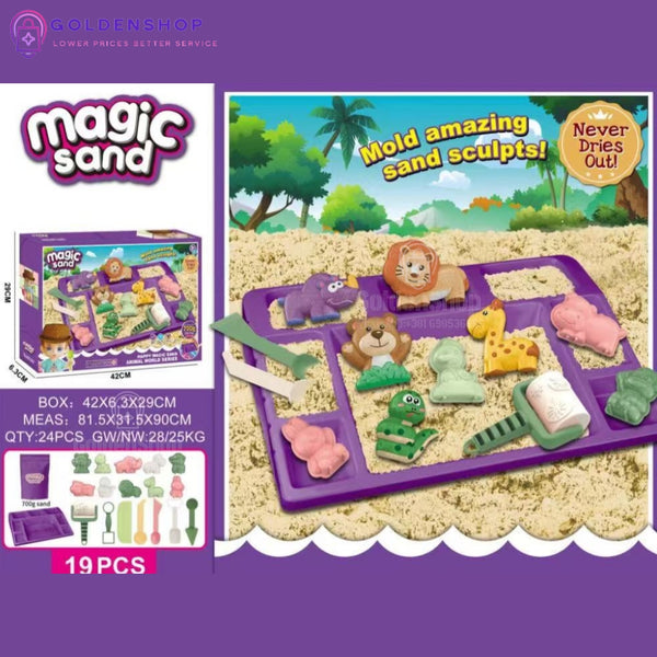 Dečiji DIY set magičnog peska sa kalupima životinja