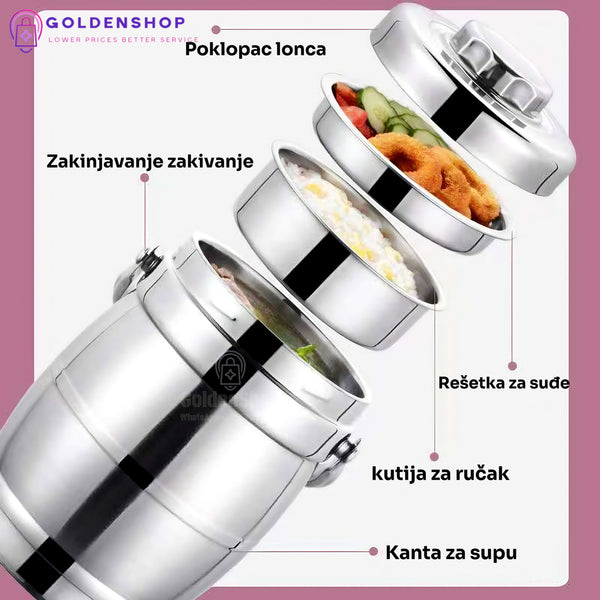 Termalna kutija za ručak od nerđajućeg čelika 0.7L