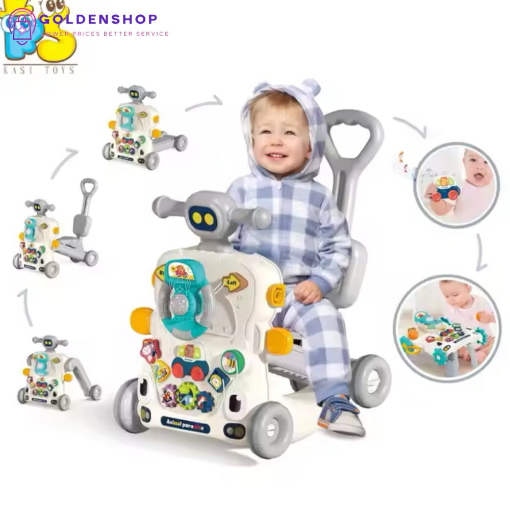 Višenamenska guralica za bebe 6u1 sa muzikom, ljuljaškom i kockama