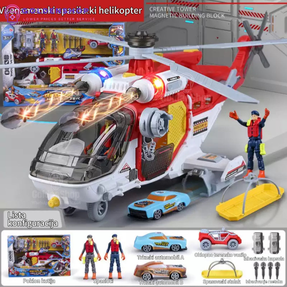 Helikopter Igračka - Višenamenski Spasilački Helikopter za Decu
